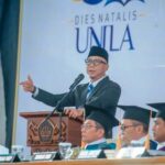 Gubernur Lampung Rahmat Mirzani Djausal menghadiri Dies Natalis ke-61 Unila