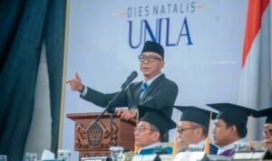 Gubernur Lampung Rahmat Mirzani Djausal menghadiri Dies Natalis ke-61 Unila