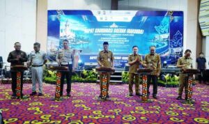 Gubernur Lampung Rahmat Mirzani Djausal membuka Rakorda Samsat 2026