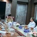 Gubernur Lampung Rahmat Mirzani Djausal menerima kunjungan LPTG Provinsi Lampung untuk membahas pembinaan generasi muda dan dukungan STG Nasional XII 2026.